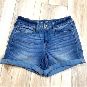 Massimo High Rise Midi Denim Jean Shorts 8